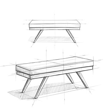 SIMPLIHOME Chanelle Wide Mid Century Ottoman Bench