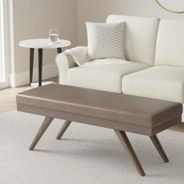 SIMPLIHOME Chanelle Wide Mid Century Ottoman Bench