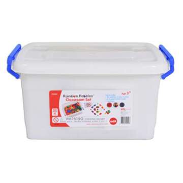 Rainbow Pebbles Classroom Set - Sorting and Stacking Stones - Mega Set Includes 252 Pebbles + Activity Cards + Spinners