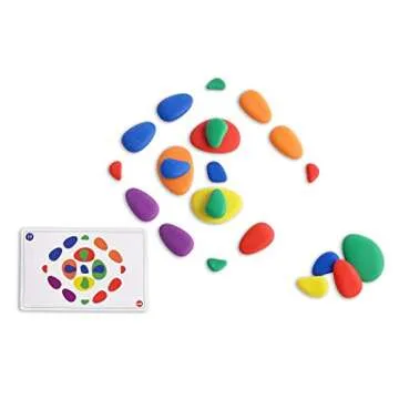 Rainbow Pebbles Classroom Set - Sorting and Stacking Stones - Mega Set Includes 252 Pebbles + Activity Cards + Spinners