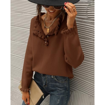 BTFBM Womens Casual Sweaters Long Sleeve Pullover Tops