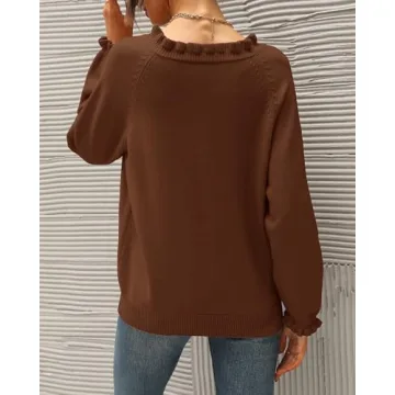 BTFBM Womens Casual Sweaters Long Sleeve Pullover Tops