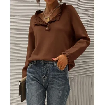 BTFBM Womens Casual Sweaters Long Sleeve Pullover Tops