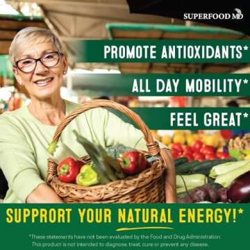 Superfood Fruit and Veggie Supplement - 360 Whole Super Fruit and Vegetable Supplements & Vitamin, N...