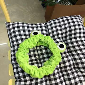 Jowmoy Green Frog Eye Elastic Headband - Versatile for Spa, Skincare, Makeup, Face Wash, Fun Gift for Women (1 Pack)