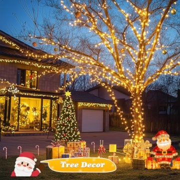 500 LED Warm White Christmas Lights Waterproof 173ft 8 Modes