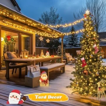 500 LED Warm White Christmas Lights Waterproof 173ft 8 Modes