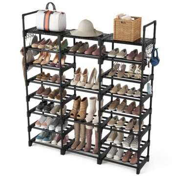 VTRIN Shoe Rack Shoe Organizer 8 Tiers Shoe Rack for Entryway Holds 46-50 Pairs Shoe and Boots Shelf...