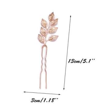 FXmimior Bride Hair Accessories Hair Pins Clip Bobby Pins Vintage Gold Leaf Bridesmaid Headpiece Customised Wedding pack of 3