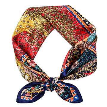 100% Silk Head Scarf for Women - 27" Hair Scarves Satin Bandanas Square for Night Sleeping with Gift...