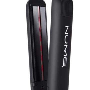 NuMe Megastar Hair Straightener Tourmaline Flat Iron–1 Inch Floating Plates with Negative Ion Booster, Infrared Light Strip, Ideal for All Hair Types – Ultra-Smooth and Shiny Results.