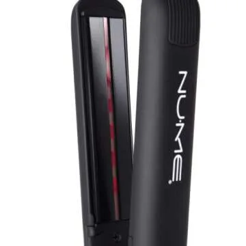 NuMe Megastar Hair Straightener Tourmaline Flat Iron–1 Inch Floating Plates with Negative Ion Booster, Infrared Light Strip, Ideal for All Hair Types – Ultra-Smooth and Shiny Results.