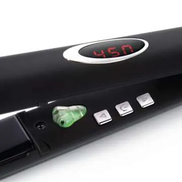 NuMe Megastar Hair Straightener Tourmaline Flat Iron–1 Inch Floating Plates with Negative Ion Booster, Infrared Light Strip, Ideal for All Hair Types – Ultra-Smooth and Shiny Results.