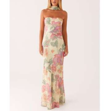 Floral Tube Maxi Dress for Women - Summer Elegance