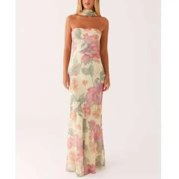 Floral Tube Maxi Dress for Women - Summer Elegance