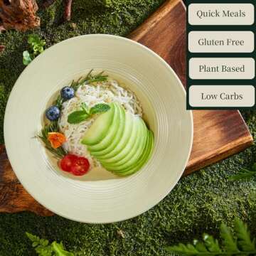 YUHO Organic Konjac Shirataki Noodles Spaghetti 8 Pack Oat Ready to Eat Noodles Vegan Gluten Free Low Carb Calorie Sugar Free Plant-Based Soy Free Paleo and Keto Friendly 53.61 Oz