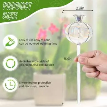 jiuhexuj Plant Watering Globes - 4Pack Hand-Blown Plant Watering Devices, Self Watering Globes Watering Globes for Indoor Plants Cactus Plant Watering Bulbs (White)