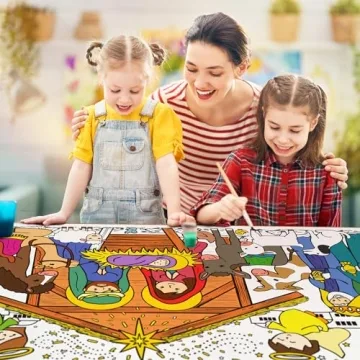 Tetor Giant Nativity Scene Coloring Poster for Christmas Fun