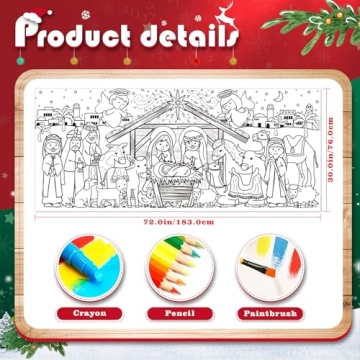 Tetor Giant Nativity Scene Coloring Poster for Christmas Fun