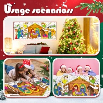 Tetor Giant Nativity Scene Coloring Poster for Christmas Fun