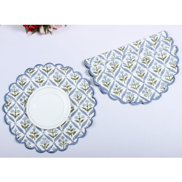 Ridhi Bo-ho Round Placemats - Stylish Cotton Set of 4
