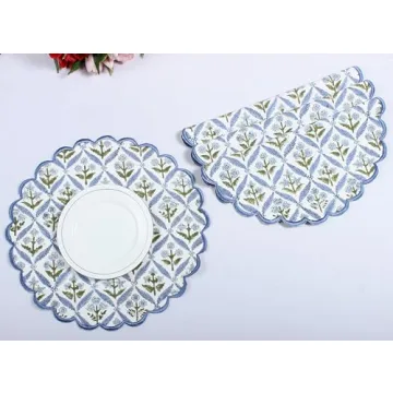 Ridhi Bo-ho Round Placemats - Stylish Cotton Set of 4