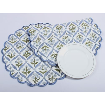 Ridhi Bo-ho Round Placemats - Stylish Cotton Set of 4