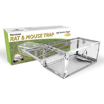 Kensizer Humane Rat Trap - Chipmunk and Rodent Live Cage for Indoor & Outdoor