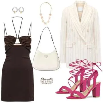 Allegra K Women's Clear Strap Block Heel Lace Up Heels - Hot Pink Sandals