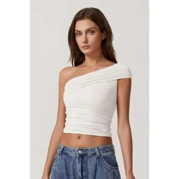 QINSEN One Shoulder Top for Women - Elegant & Comfy