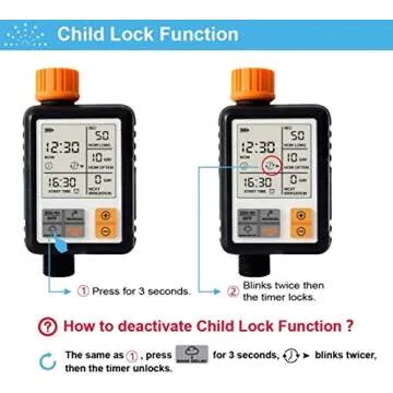 Kazeila Hose Timer, Water Timers for Hoses Programmable, Sprinkler Timer with Rain Delay / Child Lock / Auto & Manual Watering Mode/IP65 Waterproof, 3" Large Screen Irrigation Timer for Garden