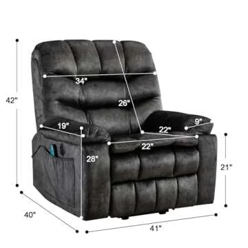 Phoenix Home Power Lift Recliner with Massage & Heat