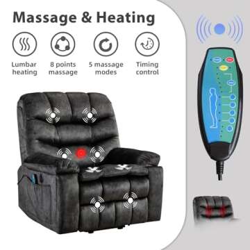 Phoenix Home Power Lift Recliner with Massage & Heat