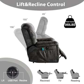 Phoenix Home Power Lift Recliner with Massage & Heat