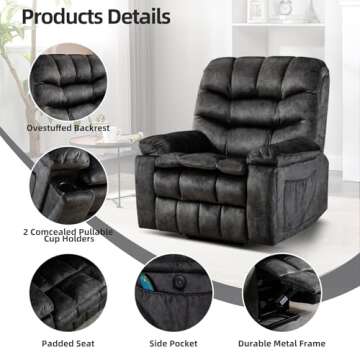 Phoenix Home Power Lift Recliner with Massage & Heat