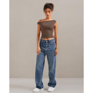 SUUKSESS Women Y2K Trendy Off Shoulder Crop Top