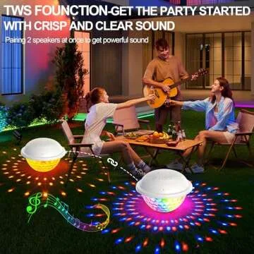 KingSom Floating Pool Speaker,Bluetooth Pool Speaker with LED Light,IP68 Waterproof Hot Tub Speaker,16W Loud Stereo Sound Floating Speaker,TWS Pairing,Built-in Mic,Portable Wireless Speaker for Shower