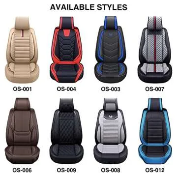 OASIS AUTO Car Seat Covers Accessories Full Set Premium Nappa Leather Cushion Protector Universal Fit for Most Cars SUV Pick-up Truck, Automotive Vehicle Auto Interior Décor (OS-012 Burgundy)