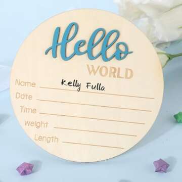 Baby Announcement Sign for Newborns - 5.9 Inch Keepsake