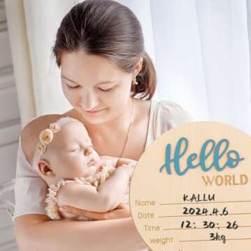 Baby Announcement Sign for Newborns - 5.9 Inch Keepsake