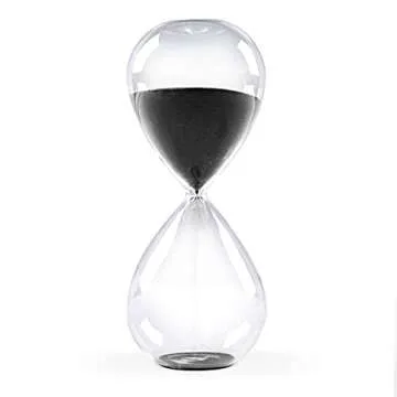 SWISSELITE Hourglass Sand Timers, Hourglass Sand Clock Inspired Glass for Home, Desk, Office Decor (8.5Inch-60Mins Pirate Black)
