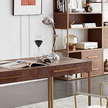 SWISSELITE Hourglass Sand Timers, Hourglass Sand Clock Inspired Glass for Home, Desk, Office Decor (8.5Inch-60Mins Pirate Black)