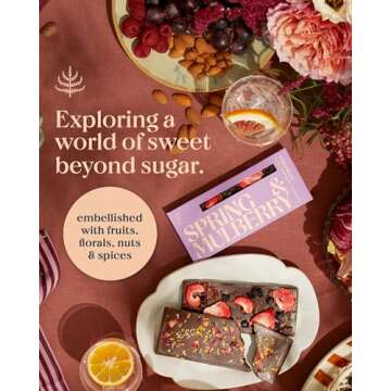 Spring & Mulberry Dark Chocolate Bars – Healthy Dark Chocolate, Date-Sweetened, Perfect for Valentine’s Day Gift Giving - Mixed Berry 3 Pack
