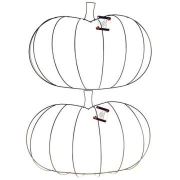 Holiday Autumn Pumpkin Shaped Metal Wreath Form – Bundle of (2) Pumpkin Shaped Forms