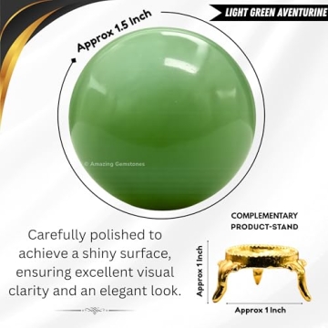 1.5 Inches Green Aventurine Crystal Ball with Stand