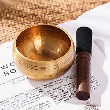 DomeStar Tibetan Singing Bowl Set, Meditation Bowl for Healing and Mindfulness Sound Bowl