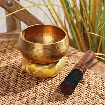 DomeStar Tibetan Singing Bowl Set, Meditation Bowl for Healing and Mindfulness Sound Bowl
