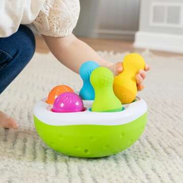 ﻿Fat Brain Toys F248 Fat Brain SpinnyPins, Kids Preschool, Spinning and Sorting Building Sets, Ear...