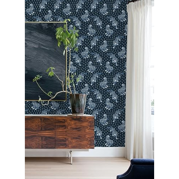PrintFresh Navy Tiger Queen Wallpaper for Easy Home Decor