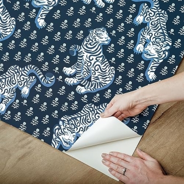 PrintFresh Navy Tiger Queen Wallpaper for Easy Home Decor